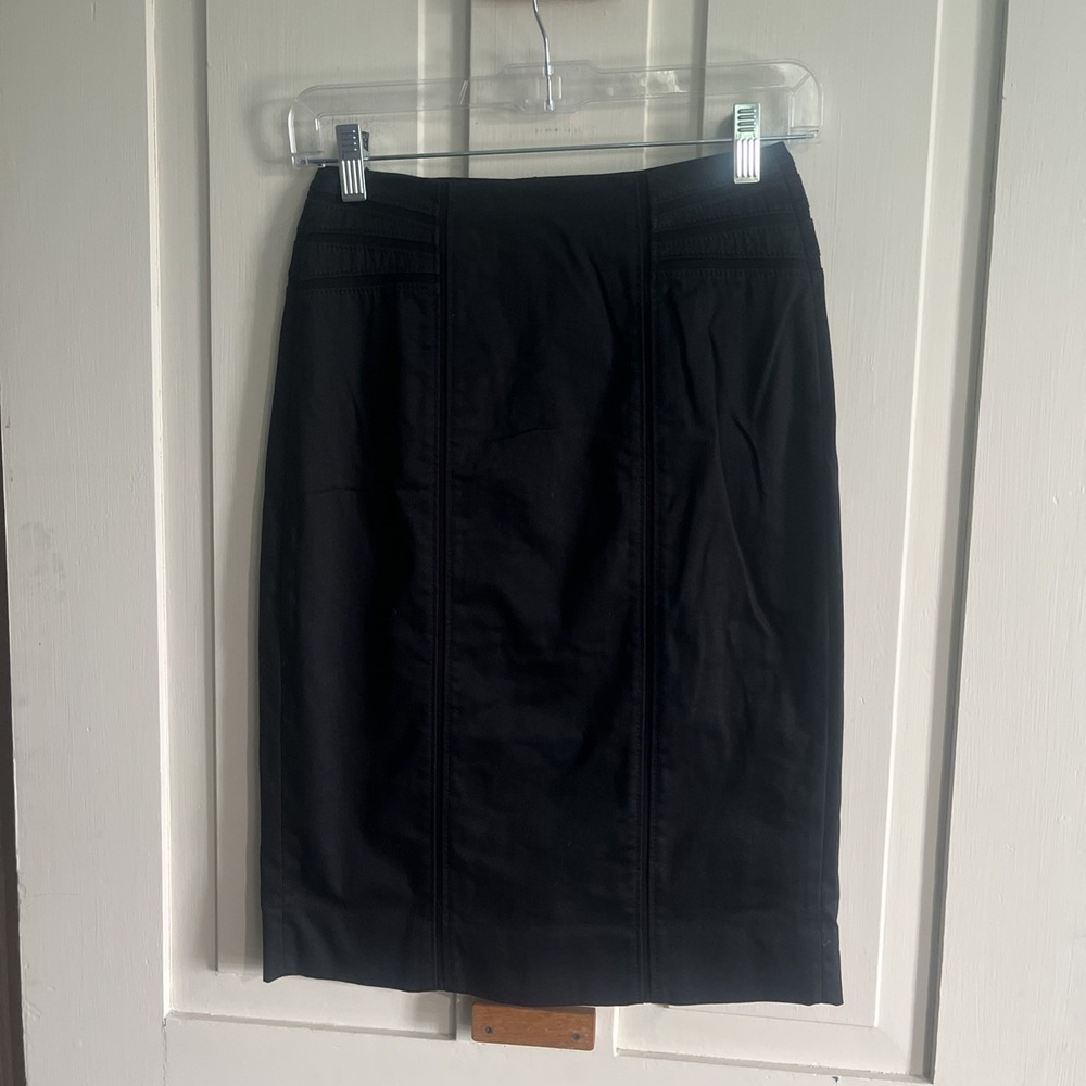 White House Black Market Womens Sz 00 Skirt Black Pencil Straight Business